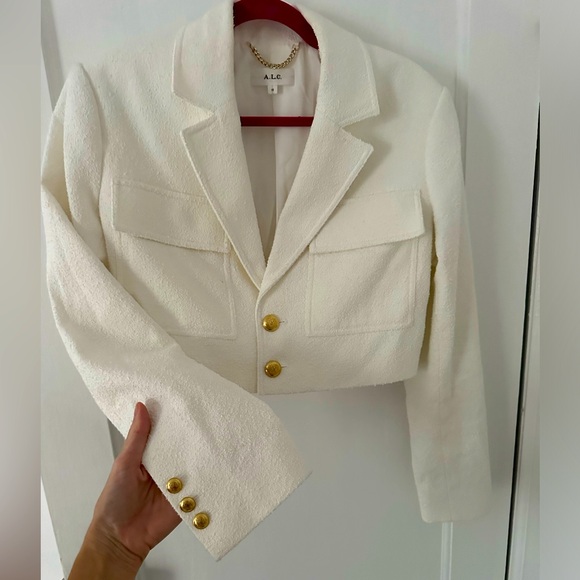 Cream boucle Chanel style cropped suit jacket - Picture 10 of 11